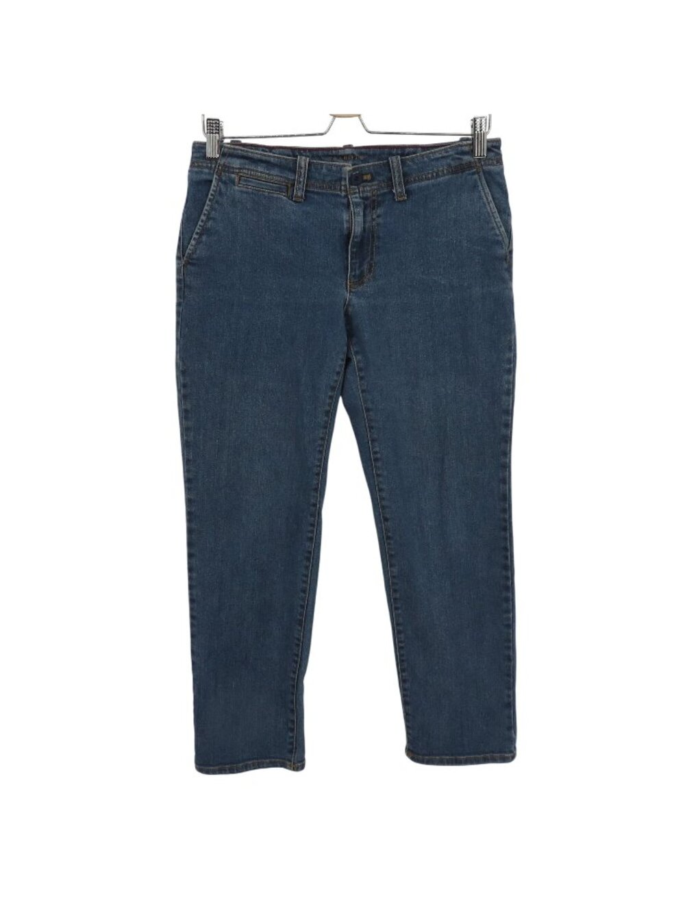 Talbots Women 6P 28 Signature Slim Ankle Blue Denim Jeans Slash Pocket Cotton